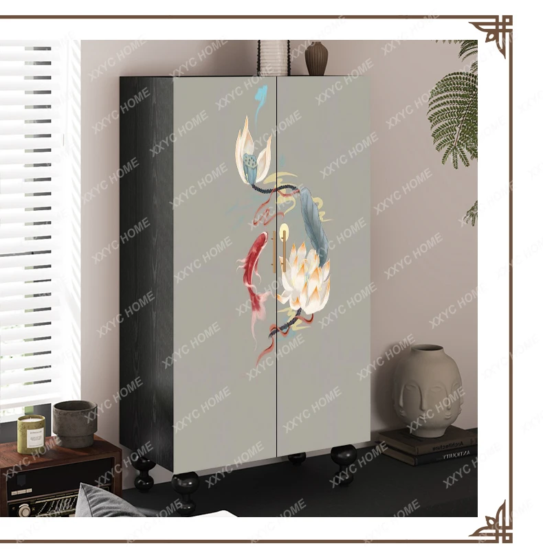 retro Chinese style wardrobe free installation storage locker