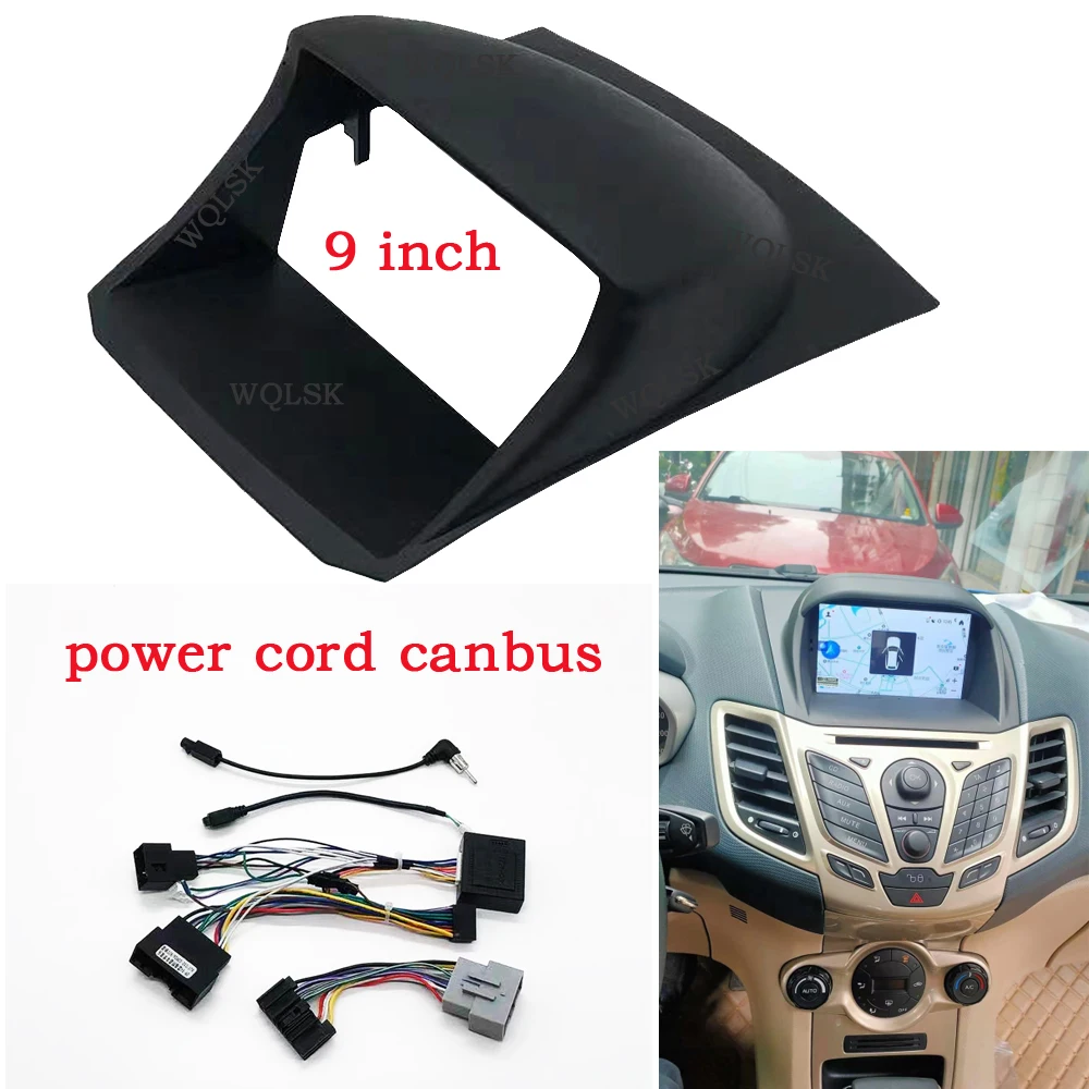 Car Fascia Frame Canbus Box Adapter Decoder For Ford Ecosport Fiesta Android Big Screen Audio Dash Fitting Panel Kit