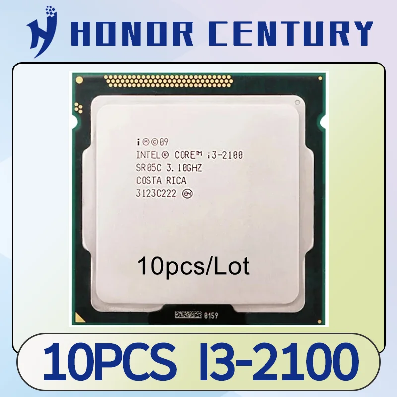 

10pcs/Lot Core i3 2100 Processor 3.1GHz Dual Core LGA 1155 Desktop CPU