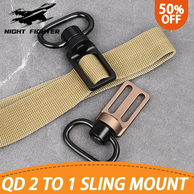 Metal Tactical 2 To 1 Point Triglide Convertible QD Sling Adapter Compatible Swivels Airsoft Hunting For MS2 AR15 AK Mount Weapo