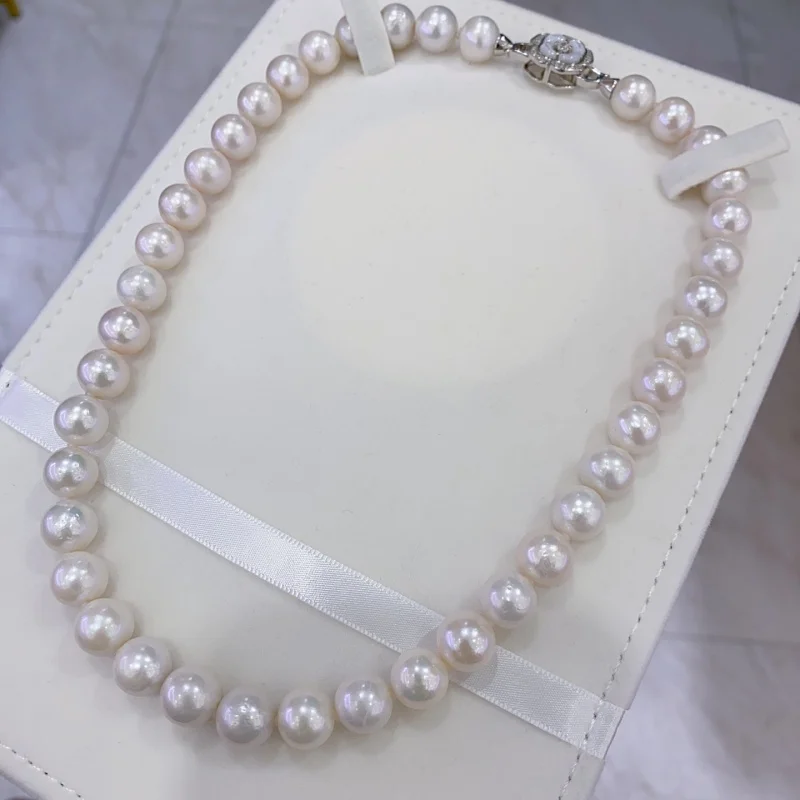 

SGARIT Silver 925 Natural Freshwater Pearls Beads Round 100% Natural Pearls for Jewelry Making Necklace for Women