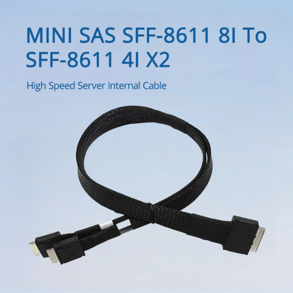 

MINI SAS SFF-8611 8I To SFF-8611 4I X2 High Speed Server Internal Cable Length Optional 0.5M 1M