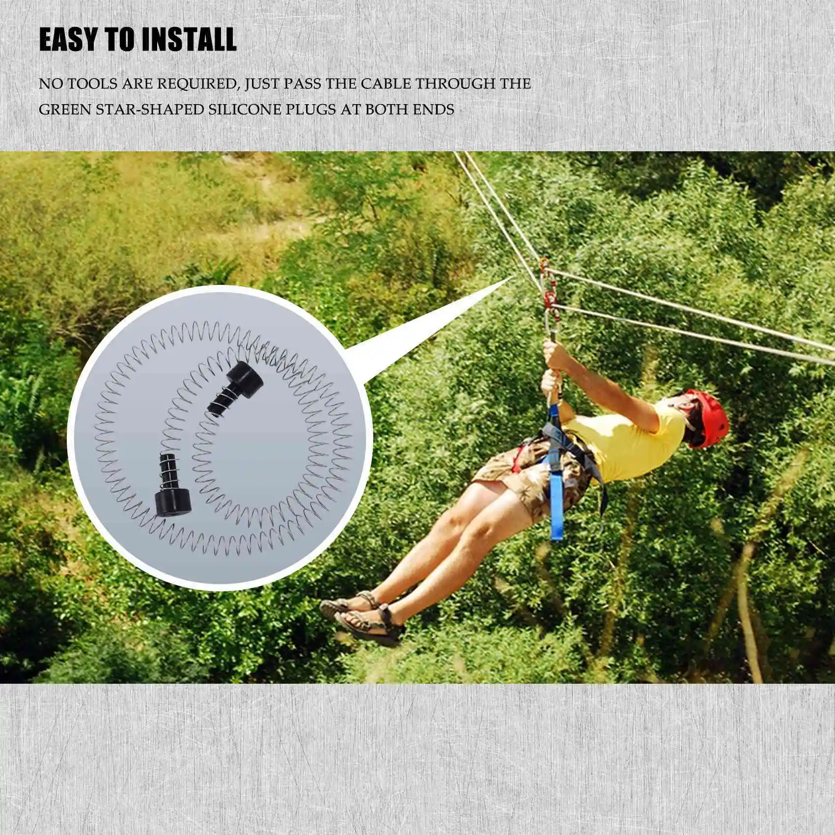 

Zipline Spring Brake 165cm Stainless Steel Zip Line Spring Brake Heavy Duty Zipline Brake Speed Reducer Spring Brake