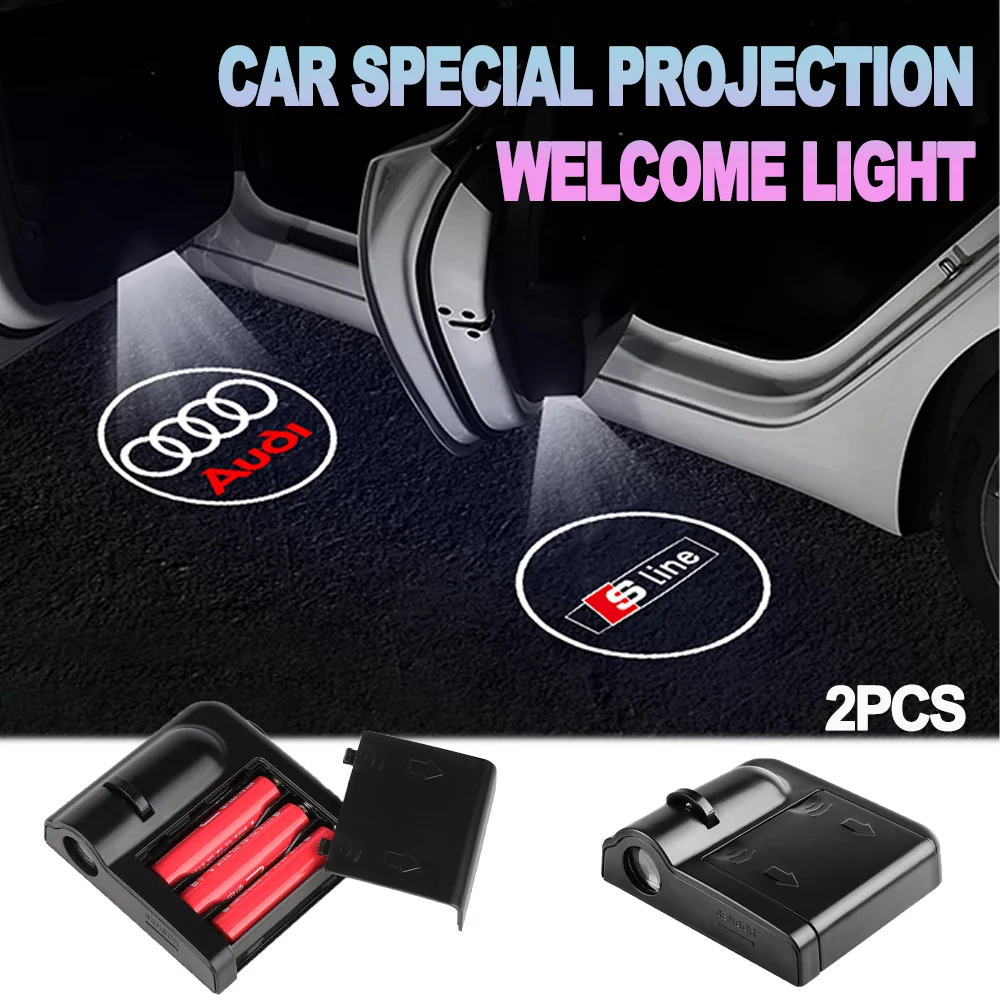 

1PCS LED Car Door Magnetic attraction Welcome Light Laser Projector Logo Ghost Shadow Light Auto Accessorie For Audi Sline RS A1