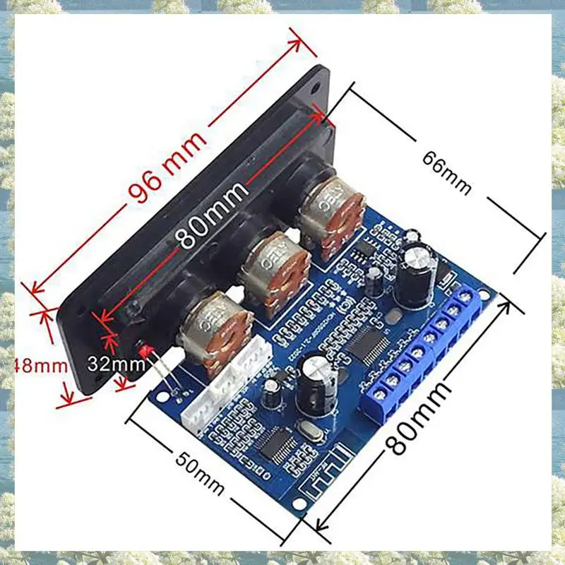 New-5X 2X25W+50W 2.1 Channel Bluetooth 5.0 Subwoofer Class D Audio Amplifier Board Kit With DC Female+USB Cable
