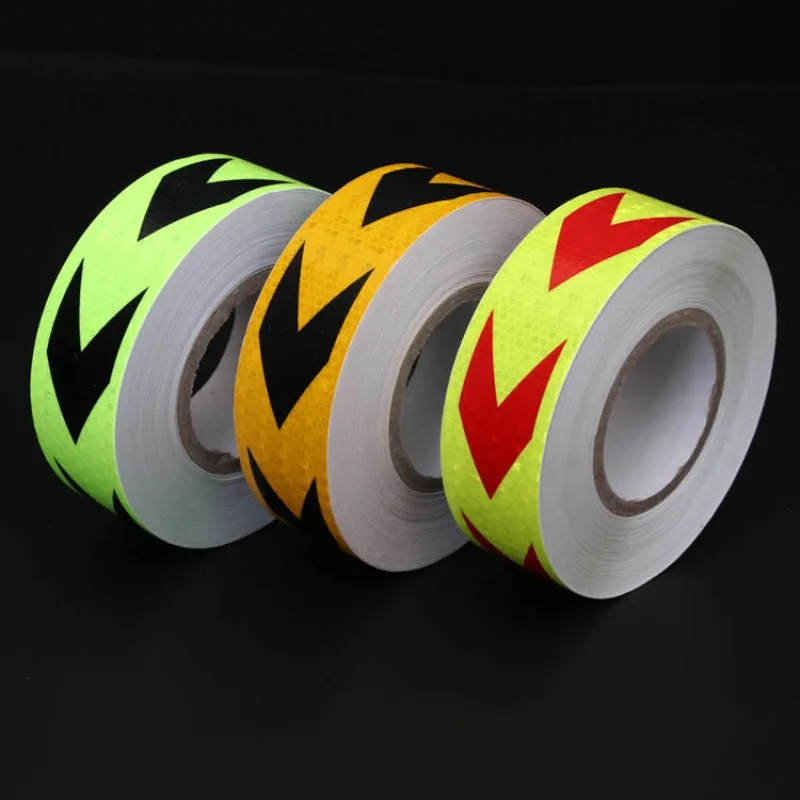 5*300cm Reflective Adhesive Tape Sticker Arrow Reflective Tape Safety Caution Warning For Truck Motorcycle Bicycle Car Styling