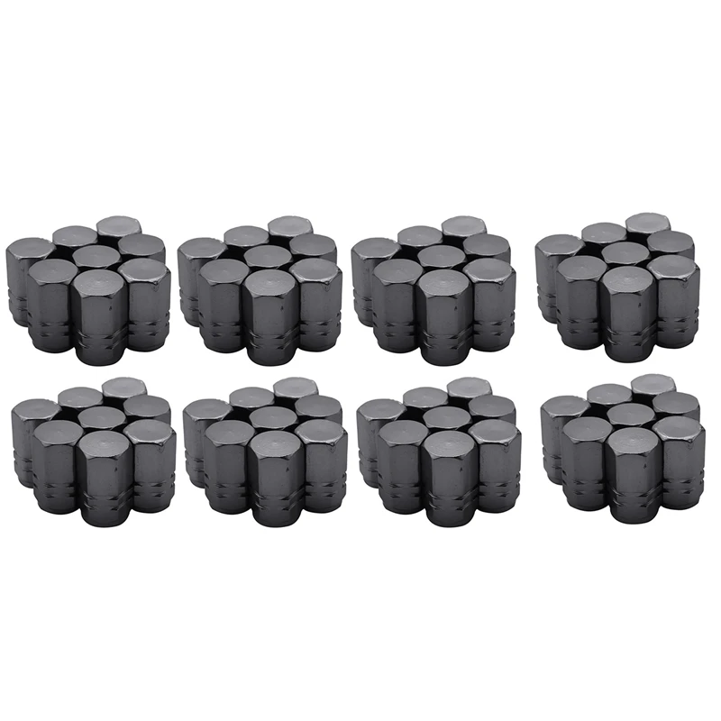 48 Pieces Tire Stem Valve Caps Wheel Valve Covers Car Dustproof Tire Cap, Hexagon Shape Titanium Gray