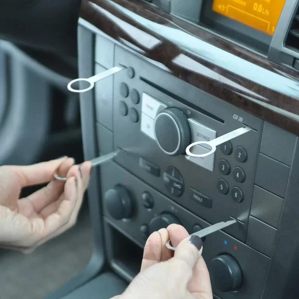 4PCS Alat Pembuka Radio Mobil Kunci Stereo Alat Pembuka/Pemasang Radio Stereo Berguna Aksesoris Perbaikan Mobil
