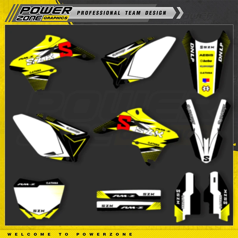 

POWERZONE Custom For SUZUKI RMZ 250 2010-2018 Motorcycle Stickers Customized Graphic Number Protection Kit 08