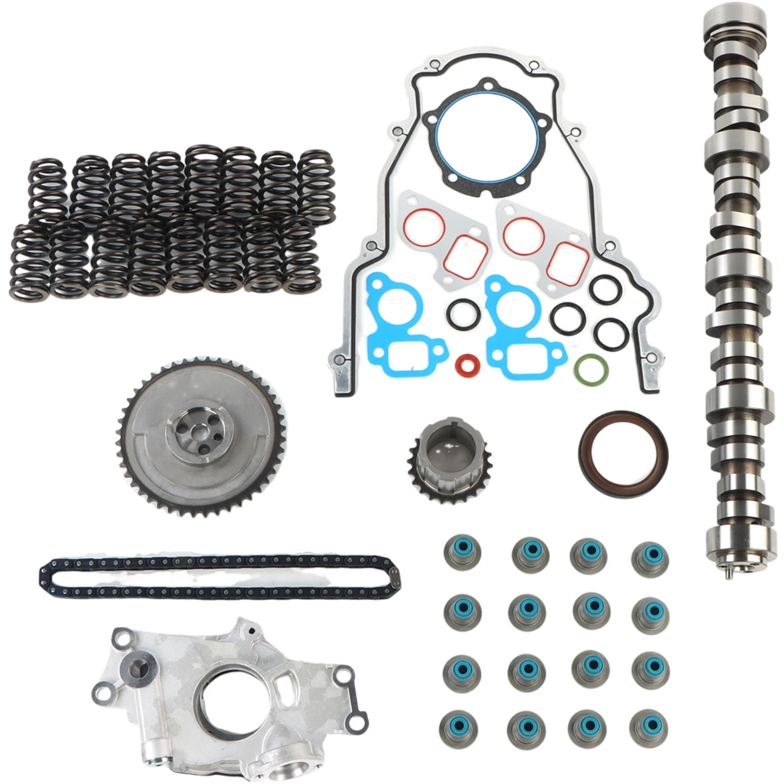 

1 комплект ступенчатого 2-х кулачкового комплекта пружин и цепи ГРМ и масляного насоса для Chevrolet Silverado 1500 5.3L E1840P PAC1218 1999-2006 годов, автозапчасти