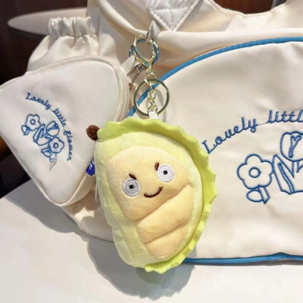PP Cotton Fruit Durian Pendant Detachable Simulation Durian Fruit Shape Portable Fluffy Fruit Durian Keyring