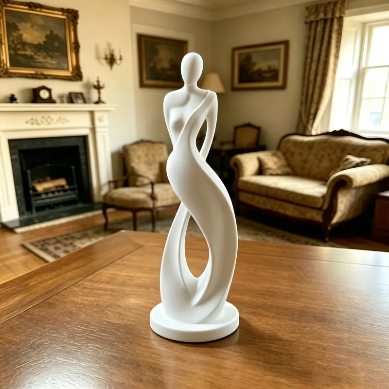 Nordic Minimalist Flowing Line Woman Sculpture Miniature Tabletop Ornament Light Luxury Entrance Bookshelf Decoration