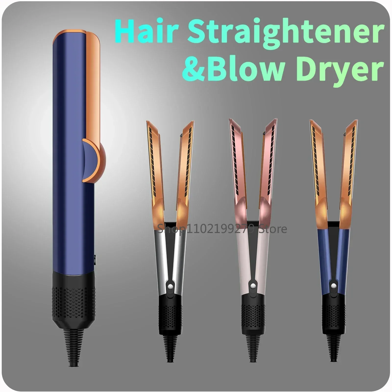

2 IN 1 Professional Hair Straightener & Hair Dryer Heat-Up Hair Flat Iron, Negative Ion Iron Long-Lasting Styling Tool