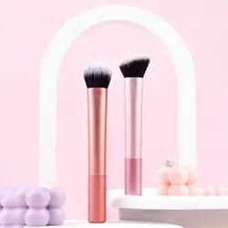2pcs Blush Brush & Contour Brush Set, Makeup Brushes