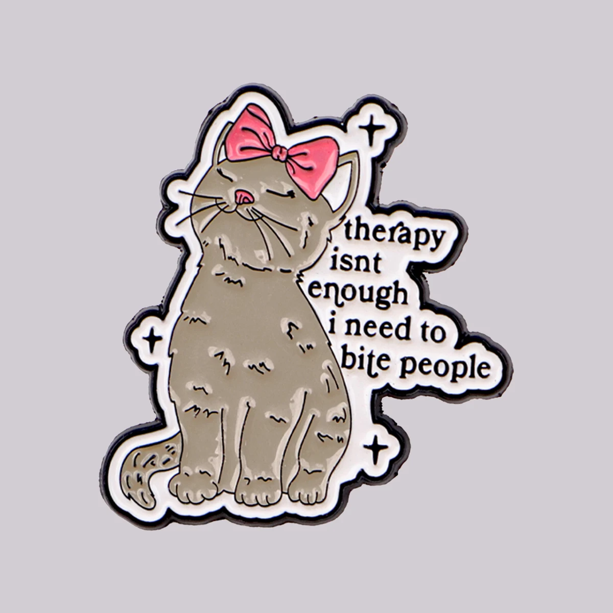 Niedliche Katzen-Emaille-Anstecknadel „I Need to Bite People“, Brosche aus Kiefern, Anstecknadeln, Abzeichen auf Rucksack, Kleidung, Accessoires, lustige Schmuckgeschenke