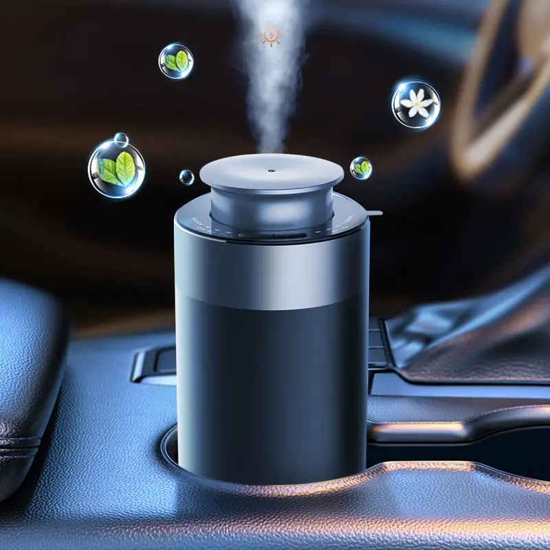 

Custom Logo Ultra-Quiet Small Essential Oil Diffuser Mini Portable Waterless Metal Car Aroma Diffuser
