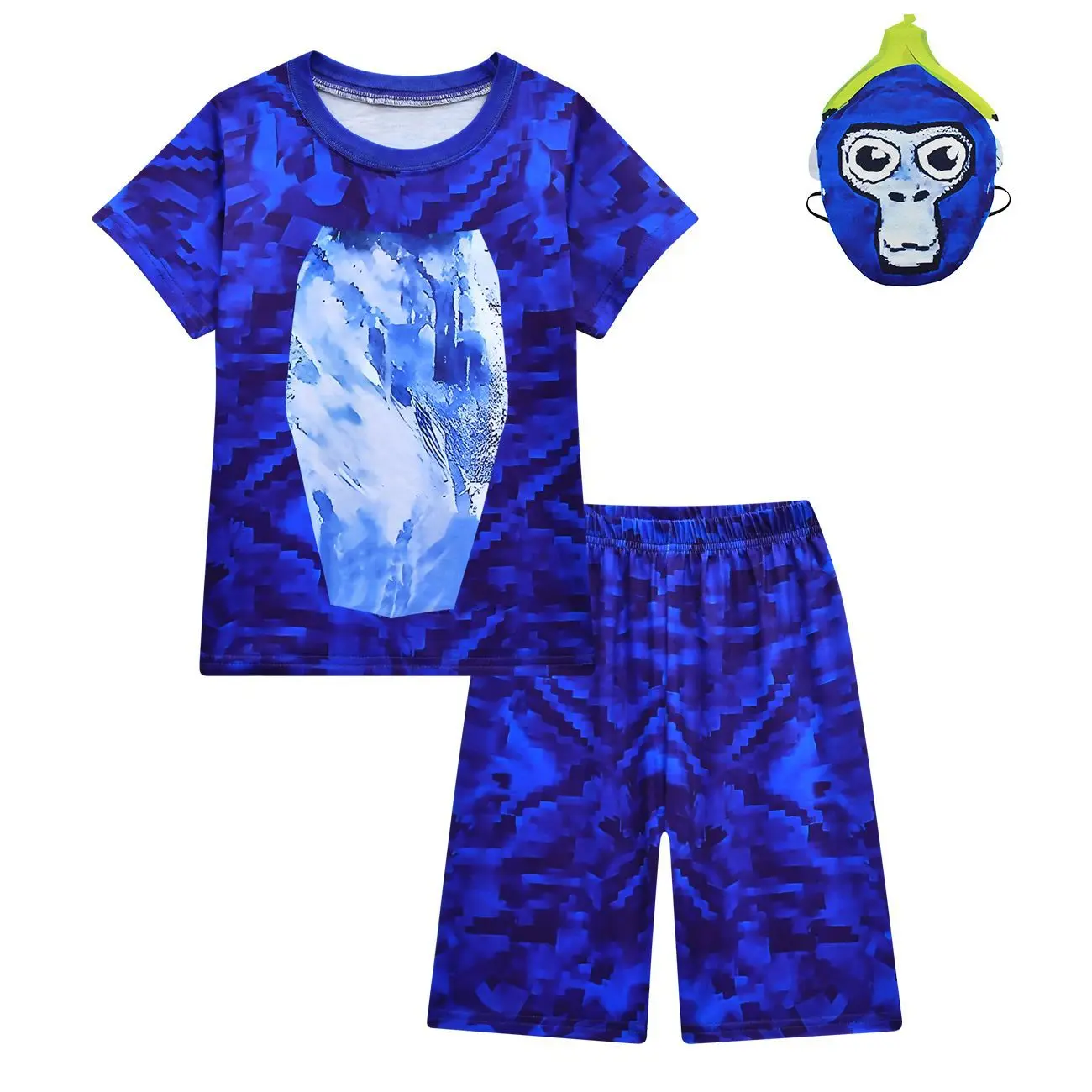 Hot Game Gorilla Tag Kids Halloween Cosplay Costume Baby Girls Short Sleeve Tshirt Shorts 2pcs Suit Teenager Boys Sportsuit Sets