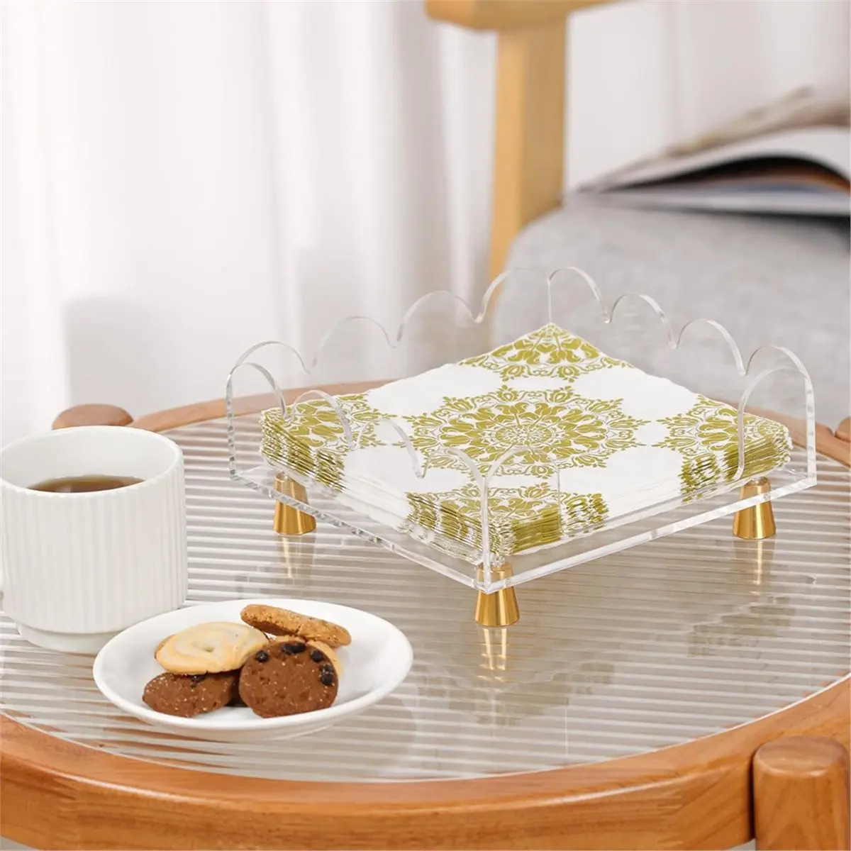 

Акриловый держатель для салфеток, прозрачный держатель для полотенец для гостей, лоток для ванной комнаты, кухни, отеля, держатель для бумажных полотенец для рук для вечеринки, свадьбы