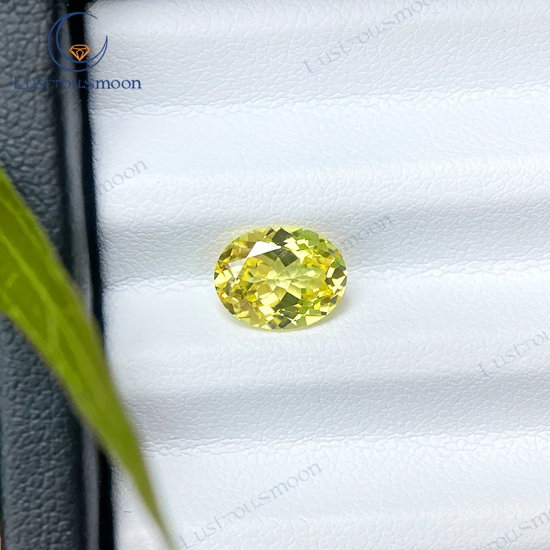 

Yellow Lab Grown Sapphire Loose Gems Color Stone Oval Cut Top Quality AGL Certificate Wholesale Material Woman Jewelry Making