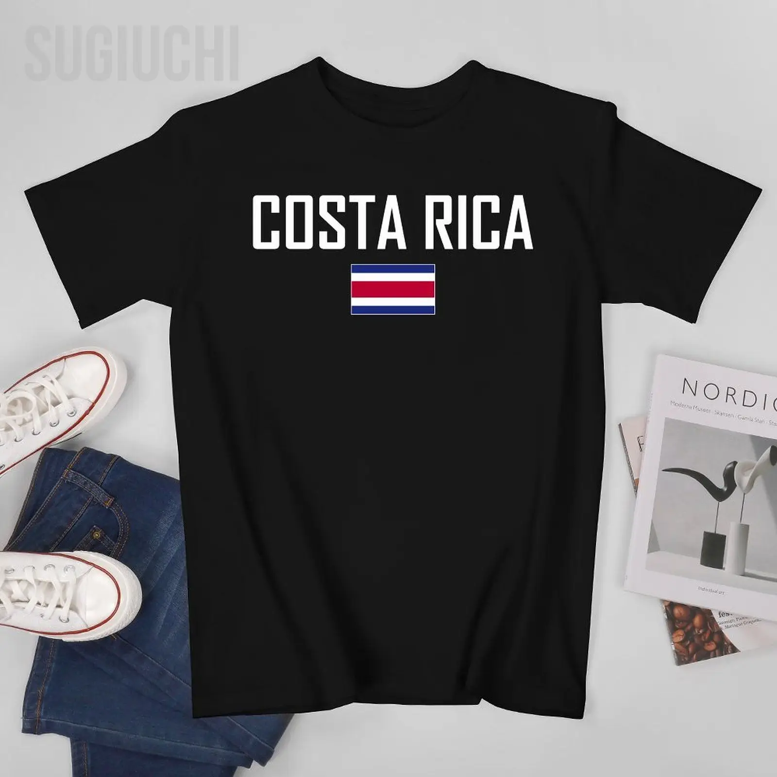 

Men Tshirt Costa Rica Flag And Font Tees T-Shirt O-neck T Shirts Women Boys 100% Cotton Clothing