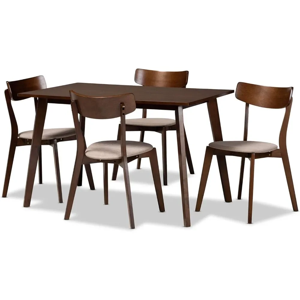 Dining Room Table Set Brown and Black Sumner 47.13-inch W Dining Set 5-Piece (114-6208-HiT) Furniture Home