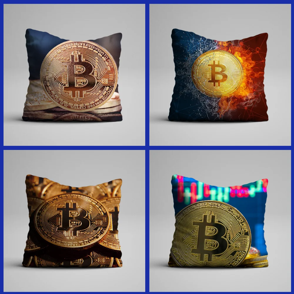 Bitcoin Digital Currency Pillow Case Pillowcase Home Sofa Cushions Car Cushions Office Pillow