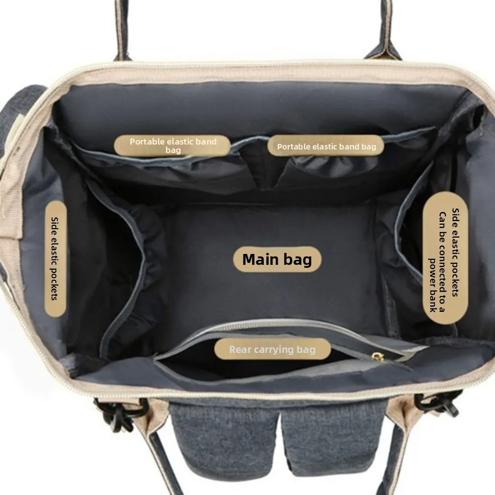 

Oxford cloth Mommy Bag Multi-Functional Dry-wet Separation Baby Diaper Backpack Lightweight Large Capacity Nappy Backpack Female