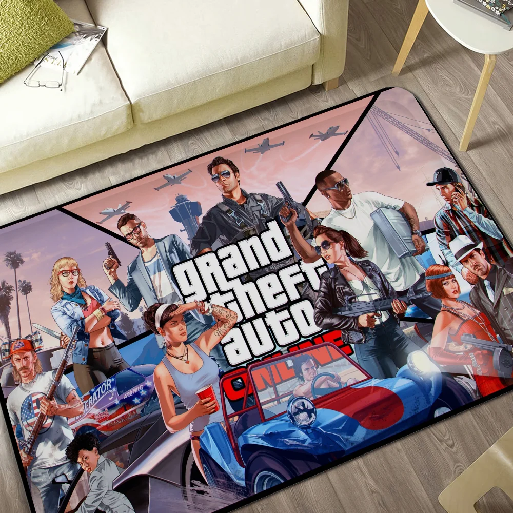 3D GTA Grand Theft Auto Games Door Mat Washable Non-Slip Living Room Sofa Chairs Area Mat Kitchen Doormat Area Rug