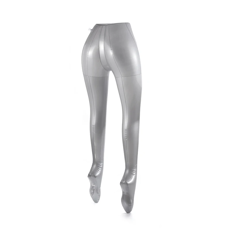 Un gonfiabile di plastica argento pantaloni modello stampo donna uomo bambini gamba manichino per pantaloni calze Display puntelli