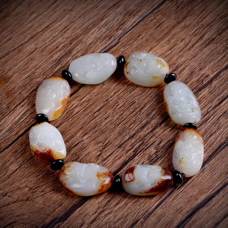 

Wholesale Hetian White with Type of Men and Women Jade Pebble Rough Stone God of Wealth