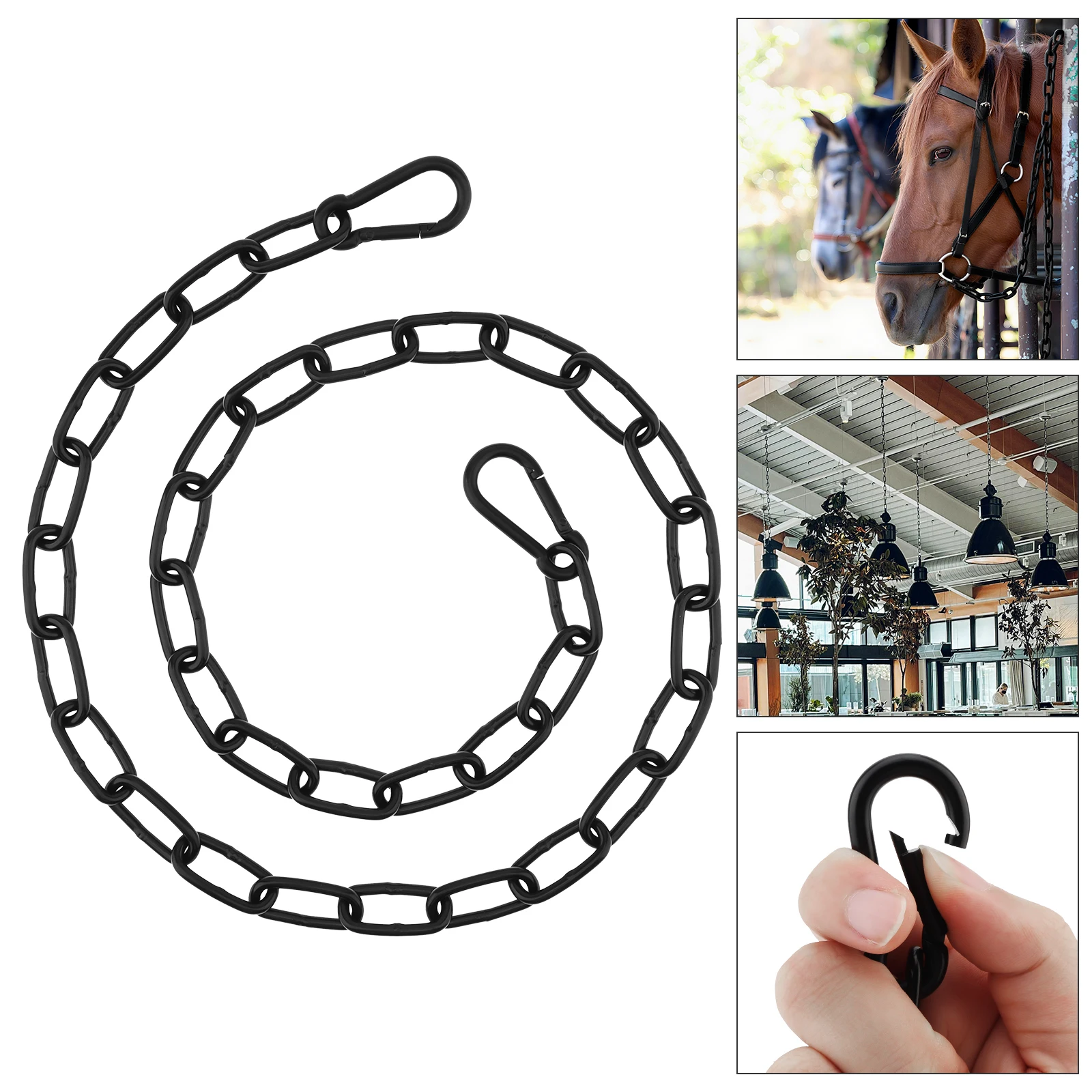 

39.4 inch 3mm Stainless Steel Gate Link Chain Lock for Outdoor Fences Pet Cages Livestock Buckles Long Chain Link Latch Lock