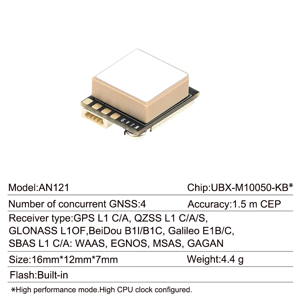 QUESCAN 20Hz AN121 M10 Mini GPS Module UBX-M10050-KB GPS GLONASS Galileo BeiDou QZSS SBAS GNSS Receiver for FPV Drone Racing - Image 2