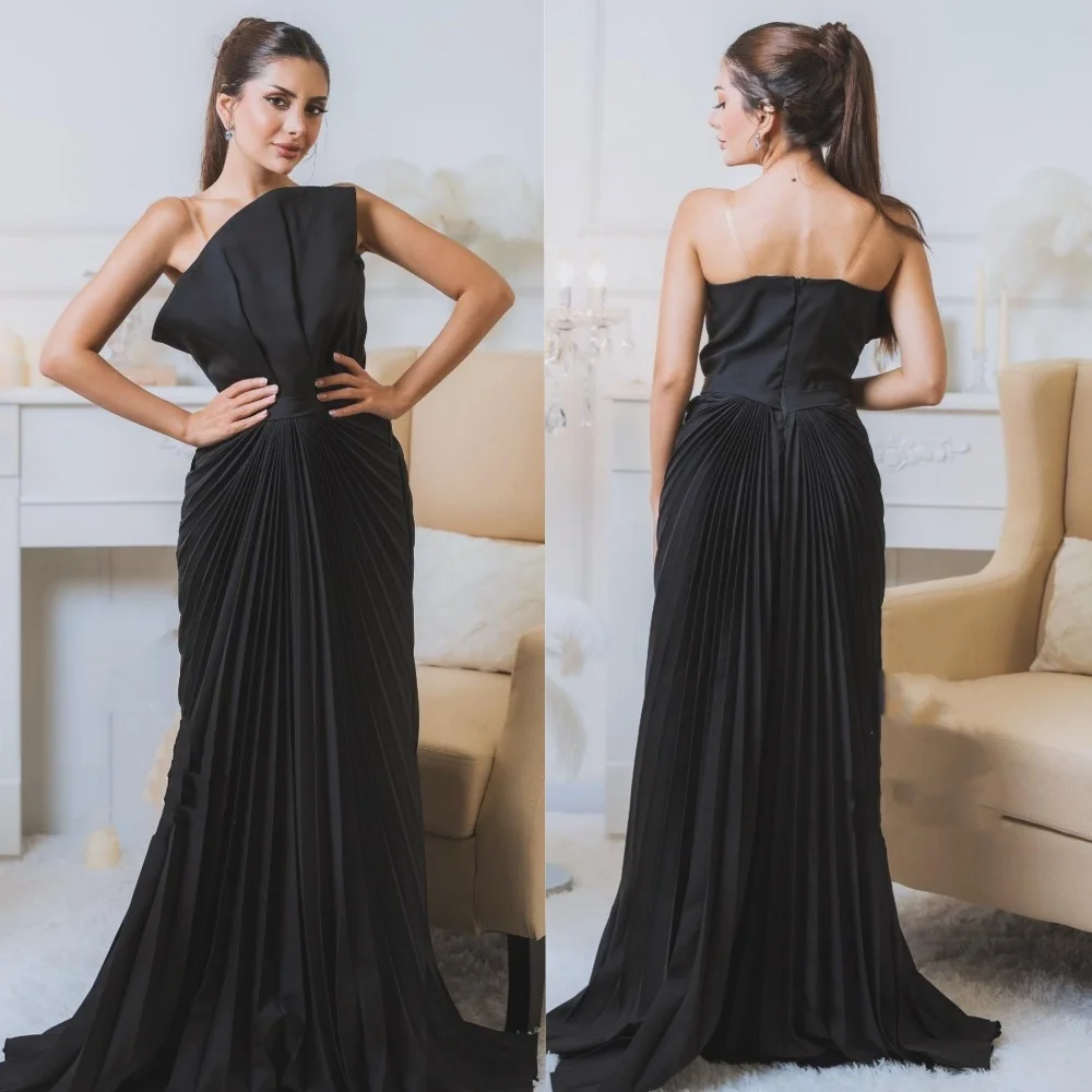 

Simple Casual Jersey Pleat Ruched Draped A-line Strapless Long Dresses Quinceanera Dresses High Quality Sizes Available Classic