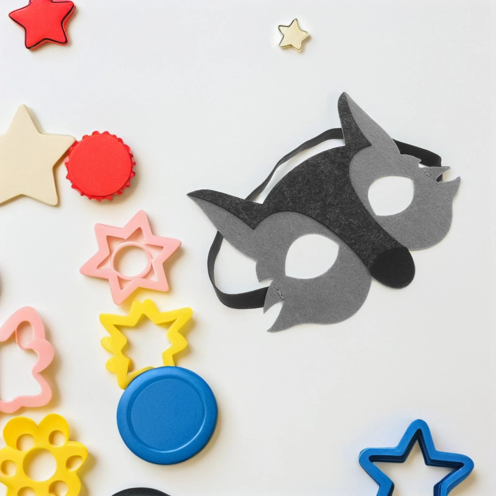 10pcs Cartoon Animal Masks Felt Wolf Mask For Kids Half Face Animal Party Mask Halloween Dress Up Costume Masquerade Masks