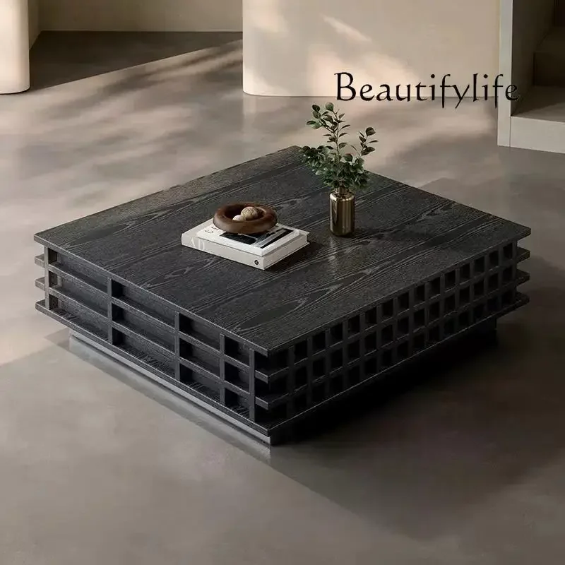 

N40 Solid wood medieval coffee table living room home light luxury high-end Italian modern minimalist design
