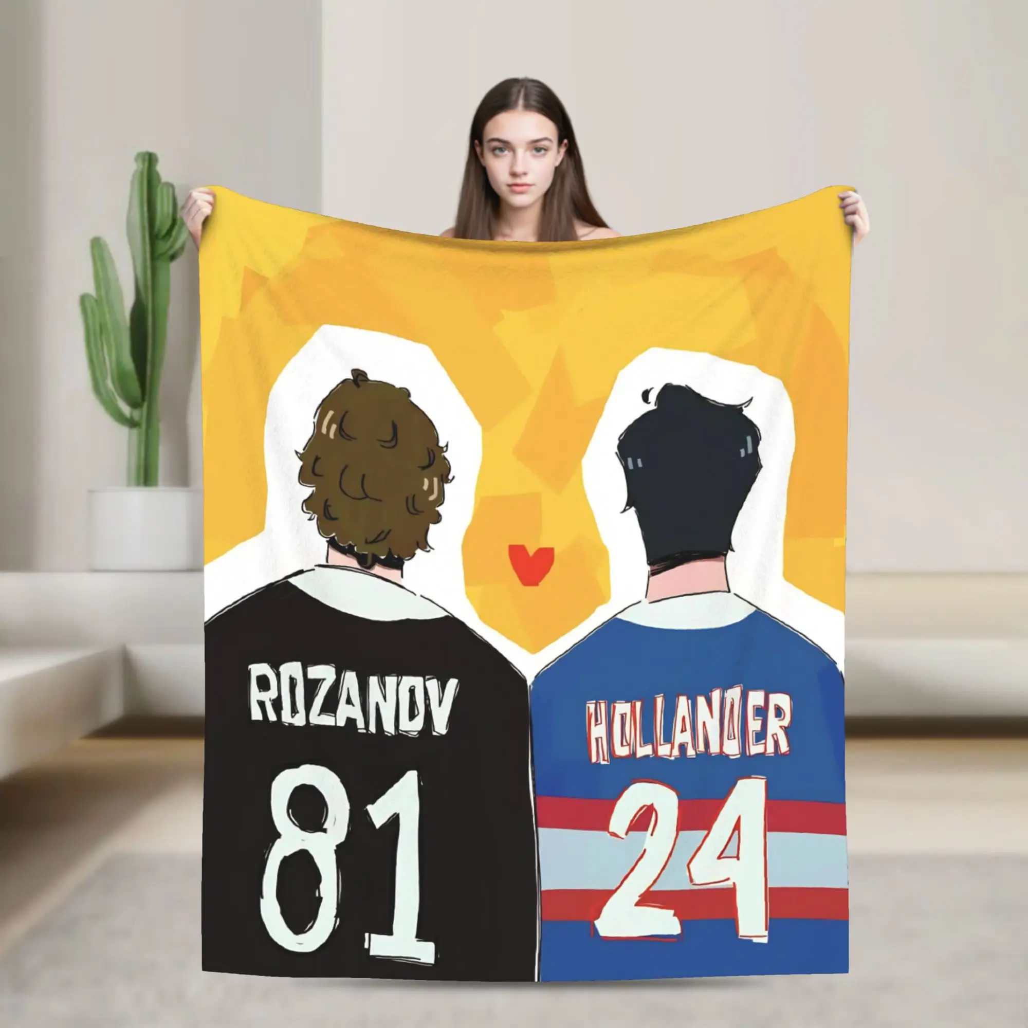 

Heated Rivalry Blanket Hollanov 81 24 Flannel Novelty Warm Throw Blanket for Home Winter,