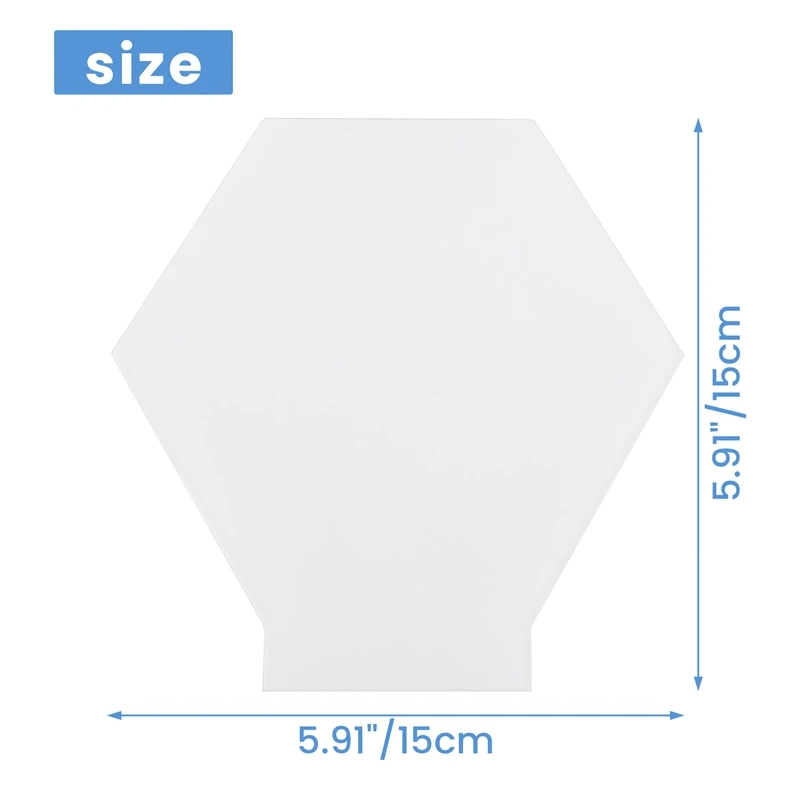ช่องว่างอะคริลิค2มม. สำหรับฐานแสงแผ่นอะคริลิคใส6ชิ้นสำหรับป้ายโต๊ะโครงการแสดงแบบ DIY รูปหกเหลี่ยม