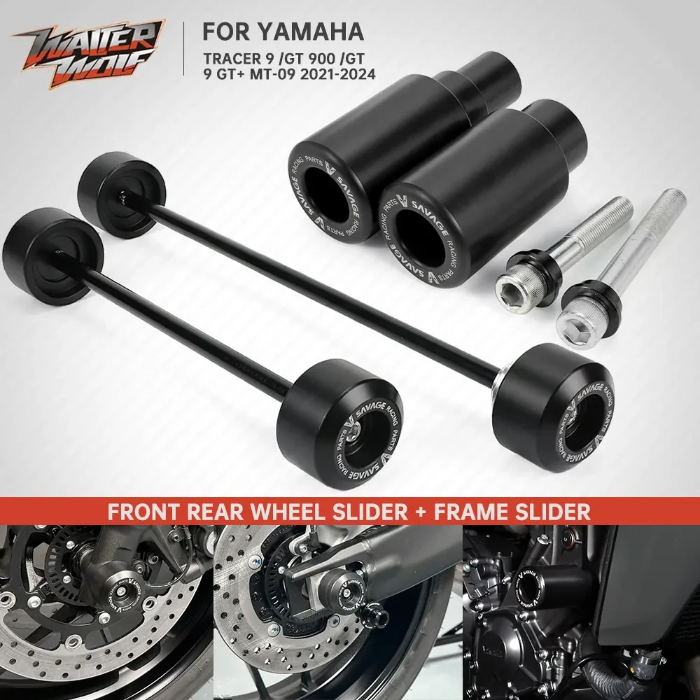 

2021-2024 For Yamaha Tracer 9 900 /GT 9GT+ Axle Fork Wheel Slider Swingarm Frame Crash Sliders MT09 MT-09 /SP Falling Protector