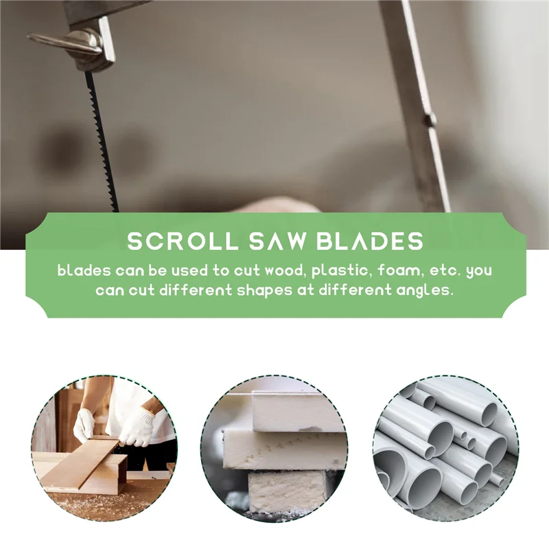 Exquisite-36Pcs Scroll Saw Blades 127Mm Carbon Steel Fretsaw Blades With Cross Pin 15/18/24 Teeth Standard Fine Cut Saw Blades
