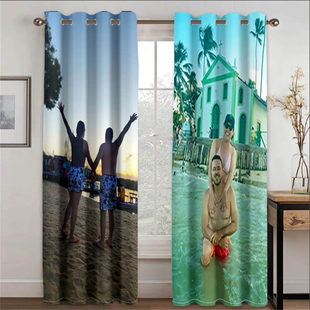 Exclusive Custom Curtains Any Size Picture Can Be Customized Digital Printing Thin Curtains