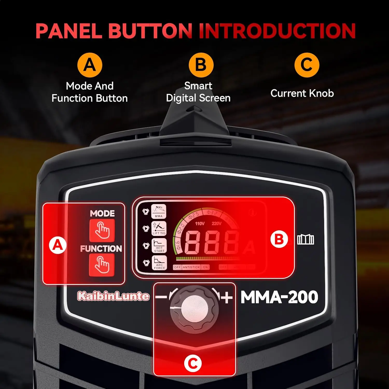 Welder 200A 110V/220V Mini Arc Portable Synergic Control Mma Welding Machine With Hot Start Arc Force And Anti-Stick,Igbt