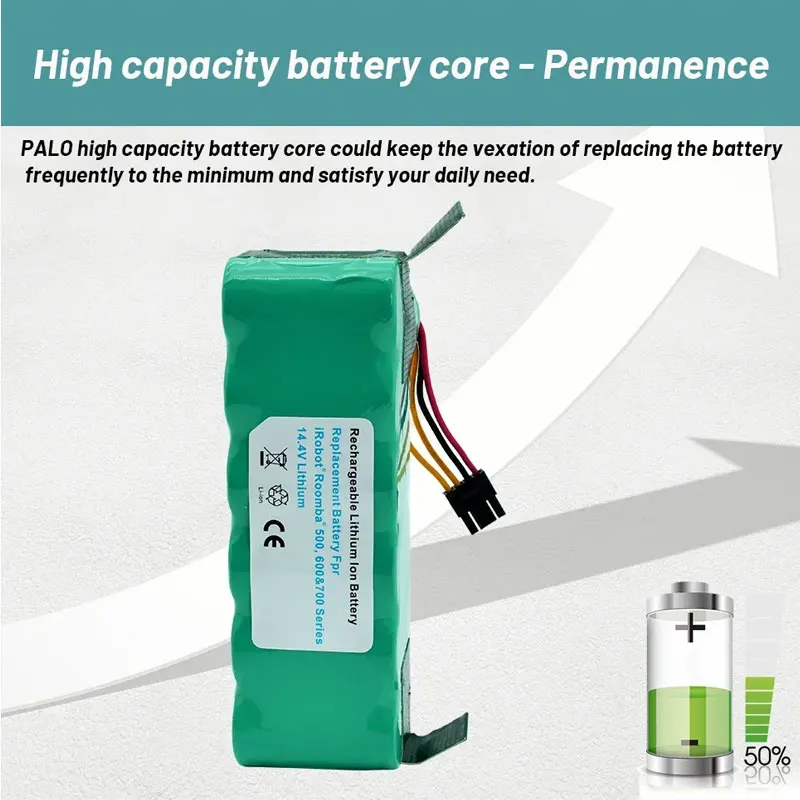 

For iRobot Roomba500 14.4V 4500mAh Upgrade Lithium Ion Battery for Roomba 500 600 700 800 890 880 870 860 790 780 Series