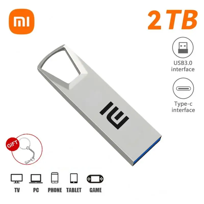 Xiaomi-金属製USB 3.0フラッシュドライブ,高速ペンドライブ,512GB,ポータブルSSDメモリディスク,スマートホーム,2テラバイト,1テラバイト