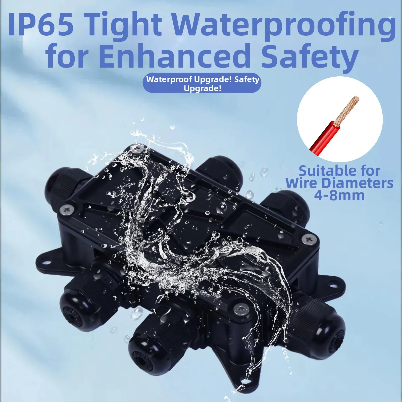

IP68 Waterproof And Fireproof V0 Junction Box For 211-412 413 415 Connectors Compact 14x10x3 Cm Engineering Material