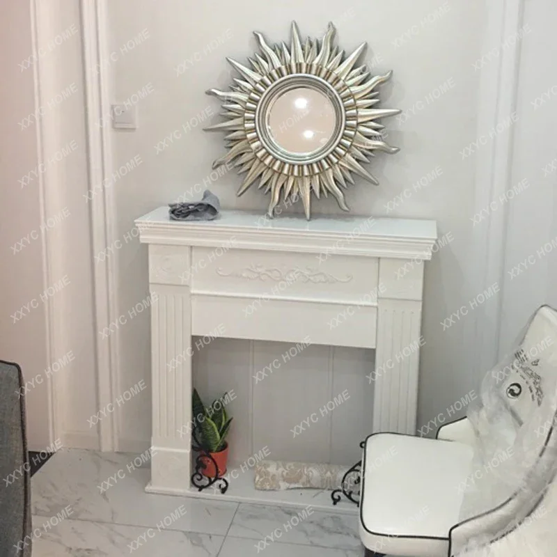 

Retro Fireplace Cabinet Guesthouse Decoration TV Cabinet White Simple Wedding Fireplace Mantel