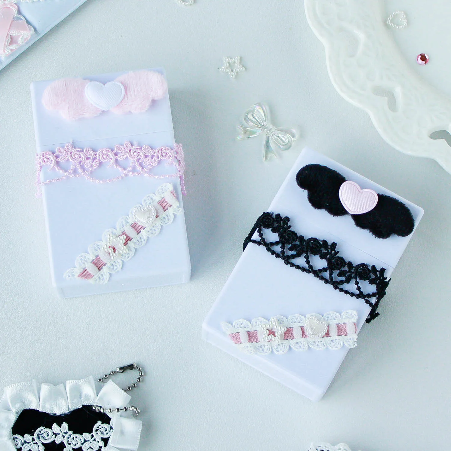 Photocards Storage Box 3 Inch Idol Card Case Protective Lace Decor Kawaii Handmade Plastic Box Card Collection Organizer