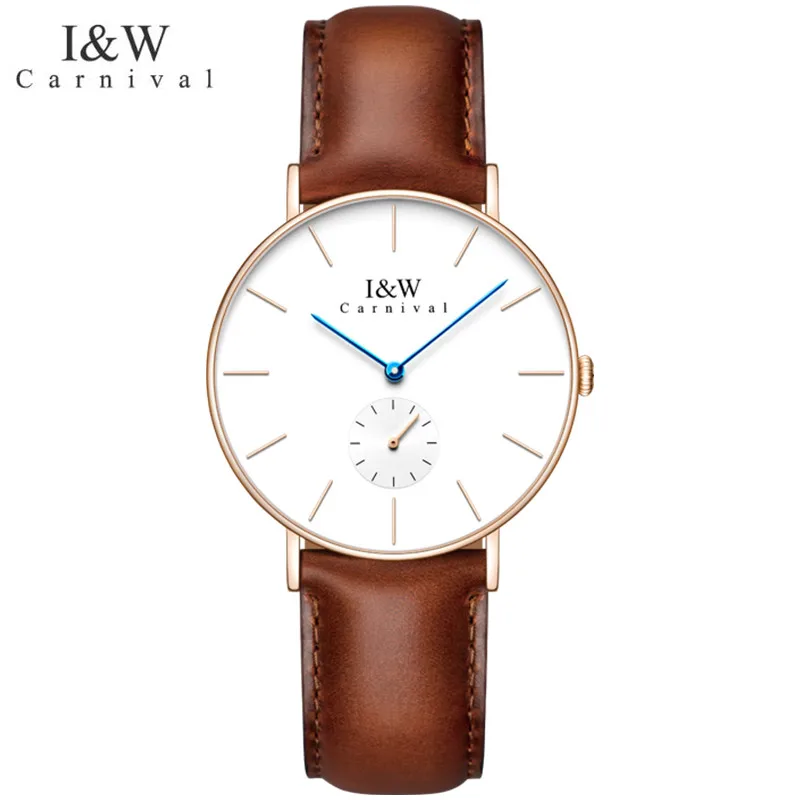 

CARNIVAL Luxury Brand Rose Gold Silver Watch for Women Fashion Waterproof Ultra Thin Ladies Quartz Wristwatches 2025 Reloj Mujer