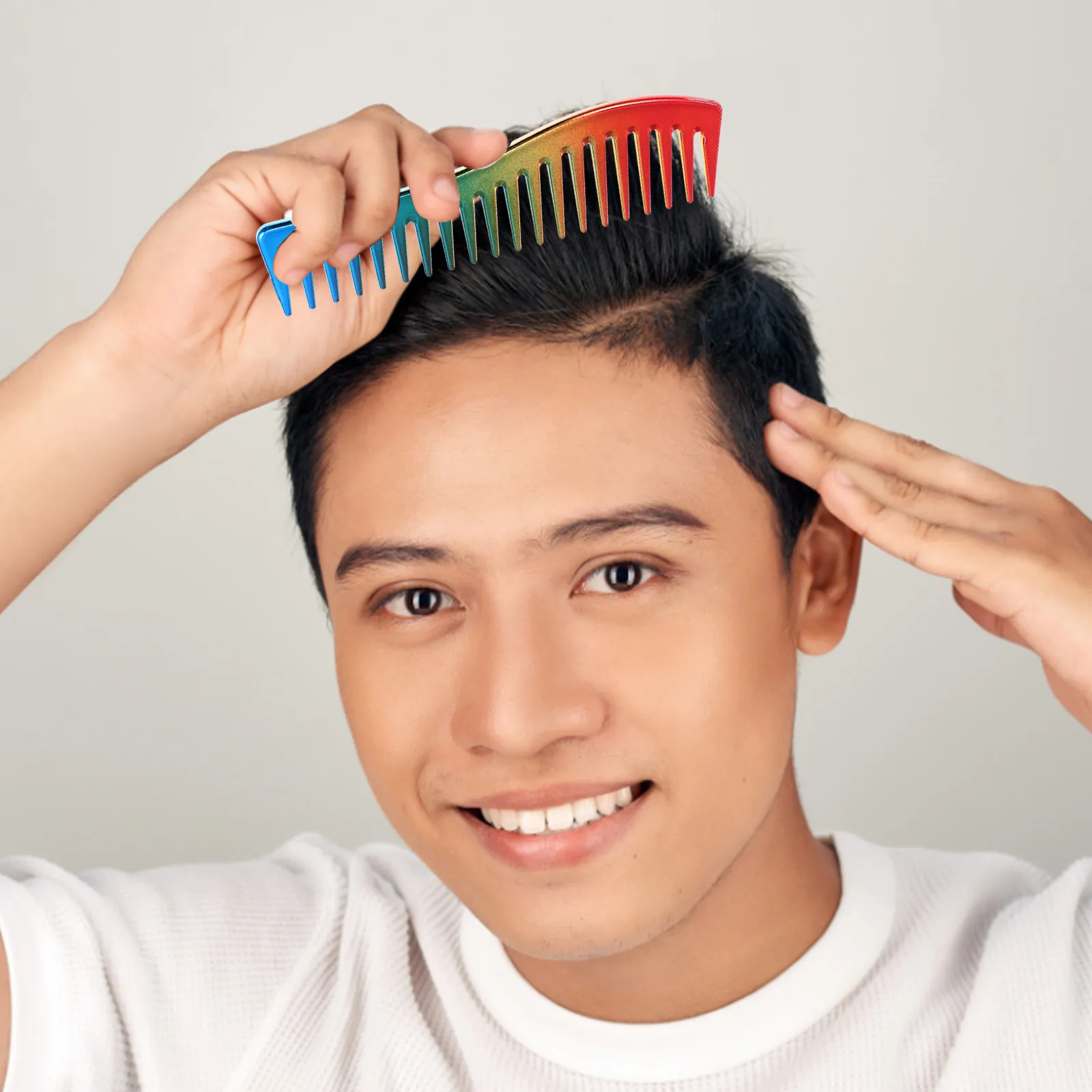 

Набор из 2 мужских расчесок для укладки волос: гладкие, ретро-стиль, термостойкие пластиковые расчески для всех типов волос