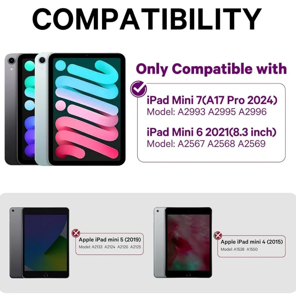 Swivel Keyboard Case for Apple iPad Mini A17Pro 7th 6th Gen 8.3inch Compact Bluetooth Keyboard RGB Backlit Trackpad Teclado Etui