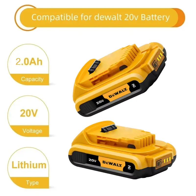 

Original 20V DEWALT 2000mAh Li-ion Battery DCB202 For DEWALT 20V Series Cordless Tools Compact Lightweight Power Tool Battery